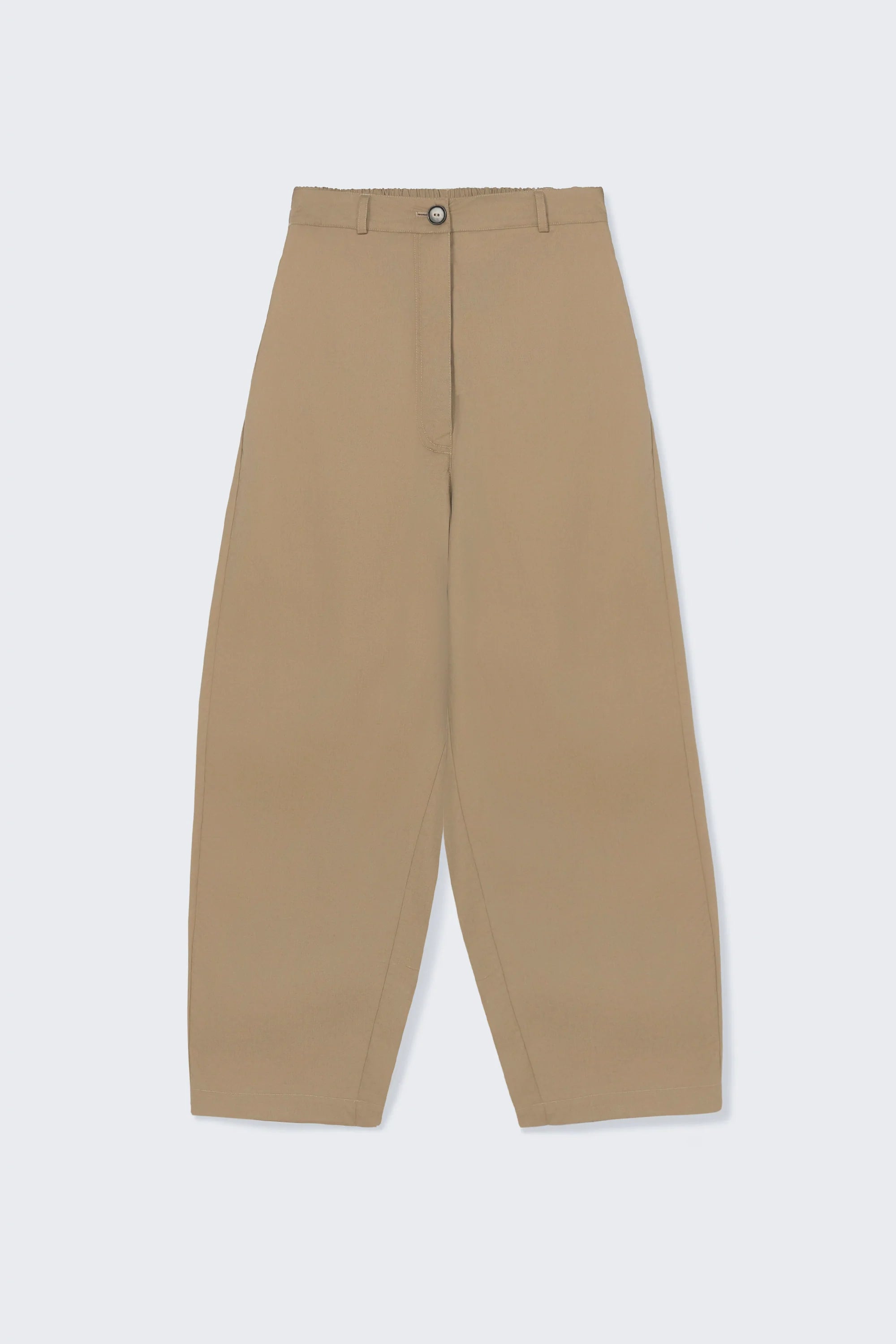 Cordera Cotton Curved Pants — Camel