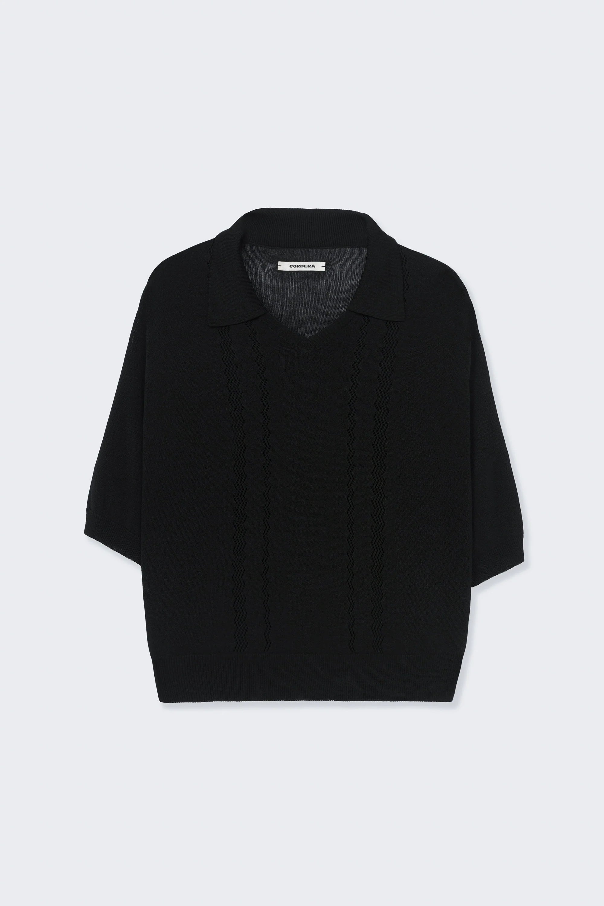 Cordera Lace Polo – Black