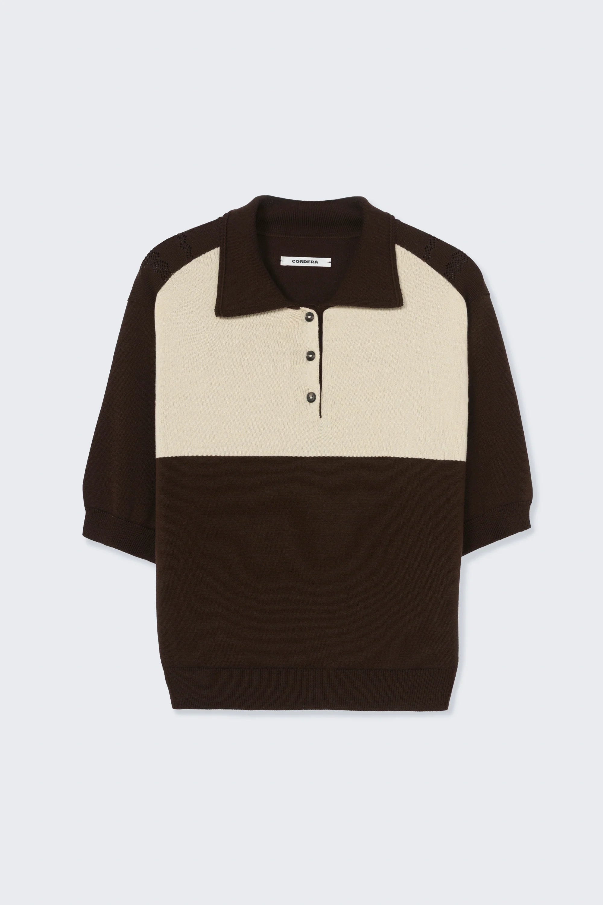 Cordera Organic Cotton Colorblock Polo — Brown