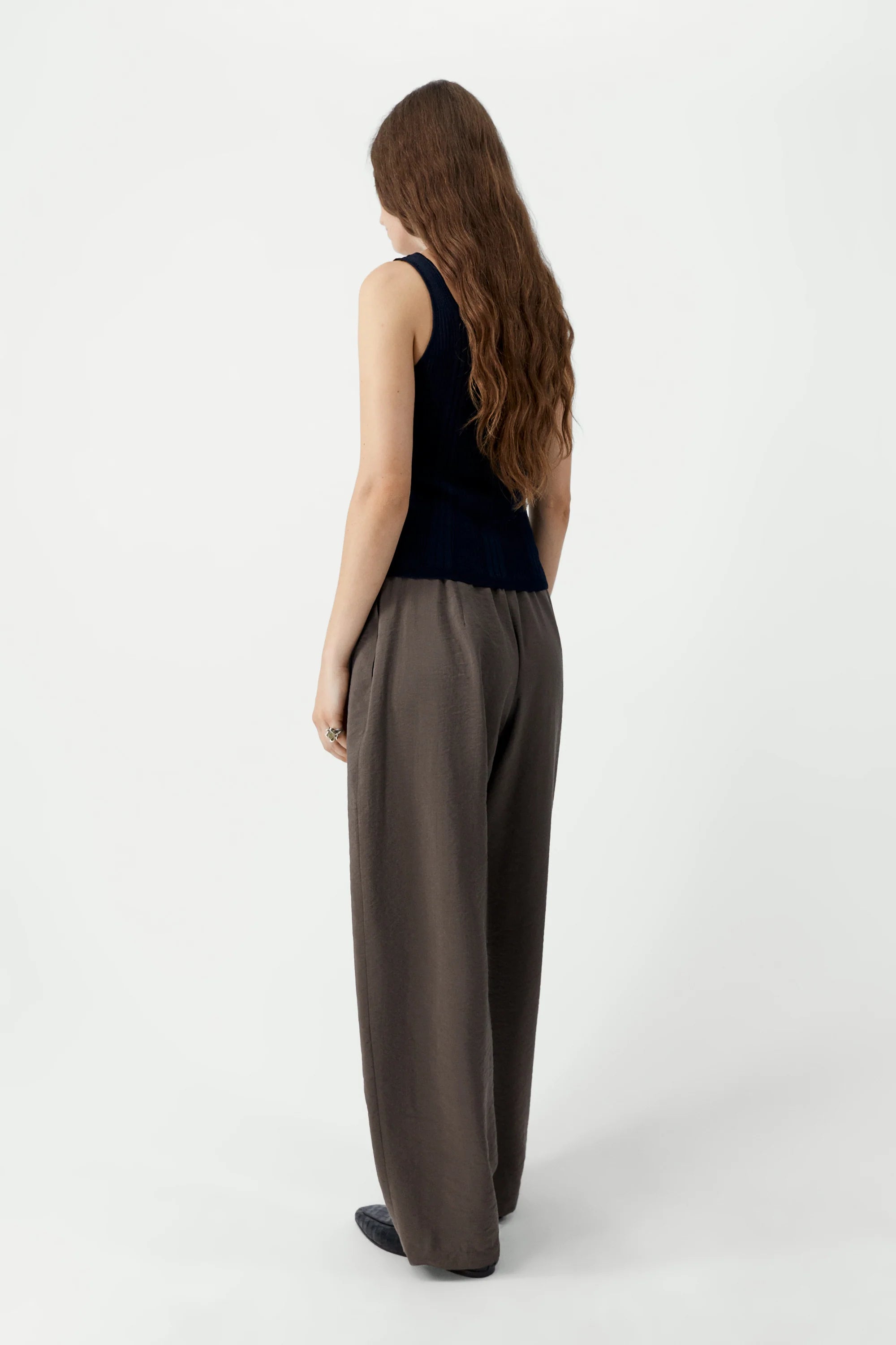 Cordera Ribbed Tank Top — Navy