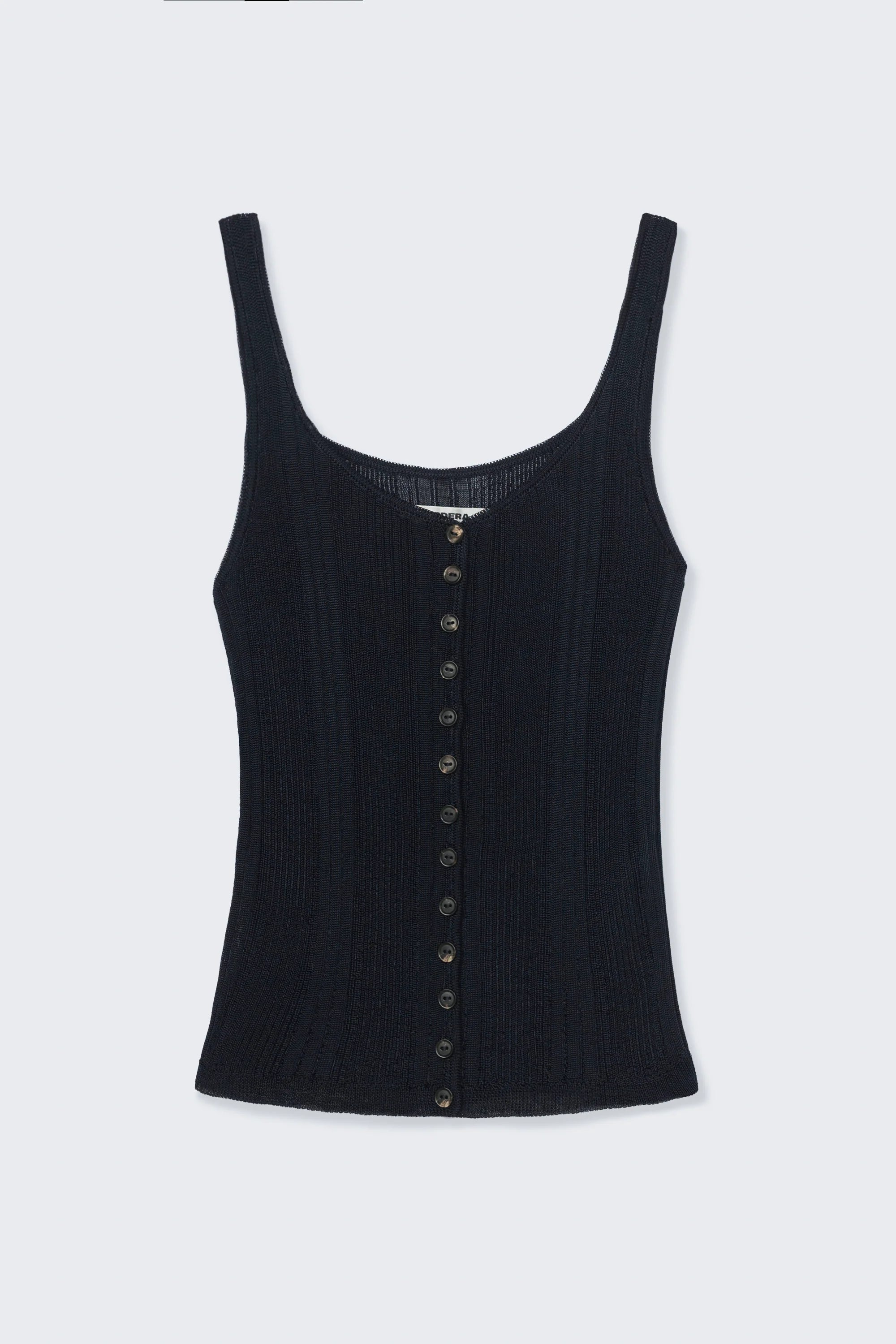 Cordera Ribbed Tank Top — Navy