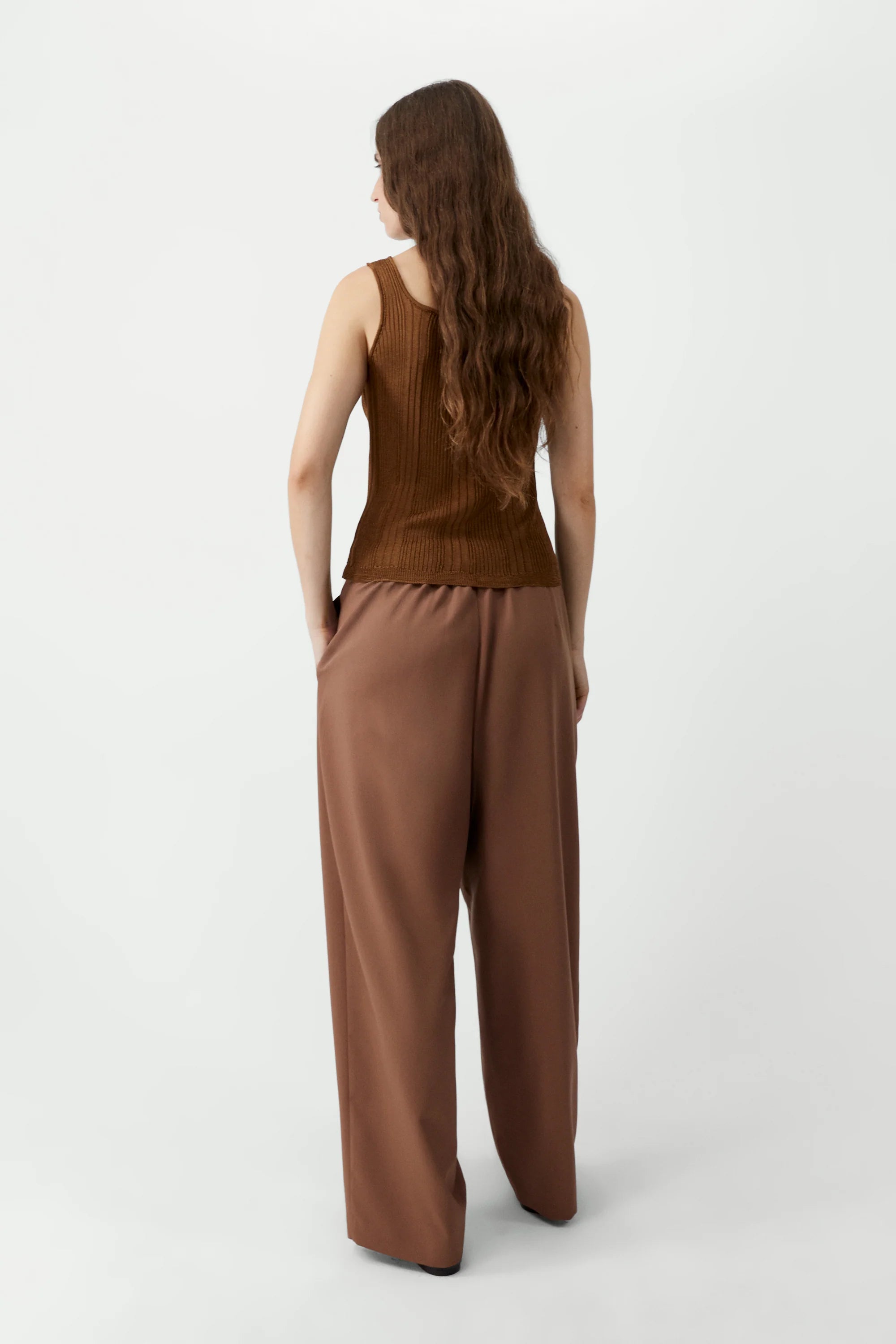 Cordera Ribbed Tank Top — Tobacco