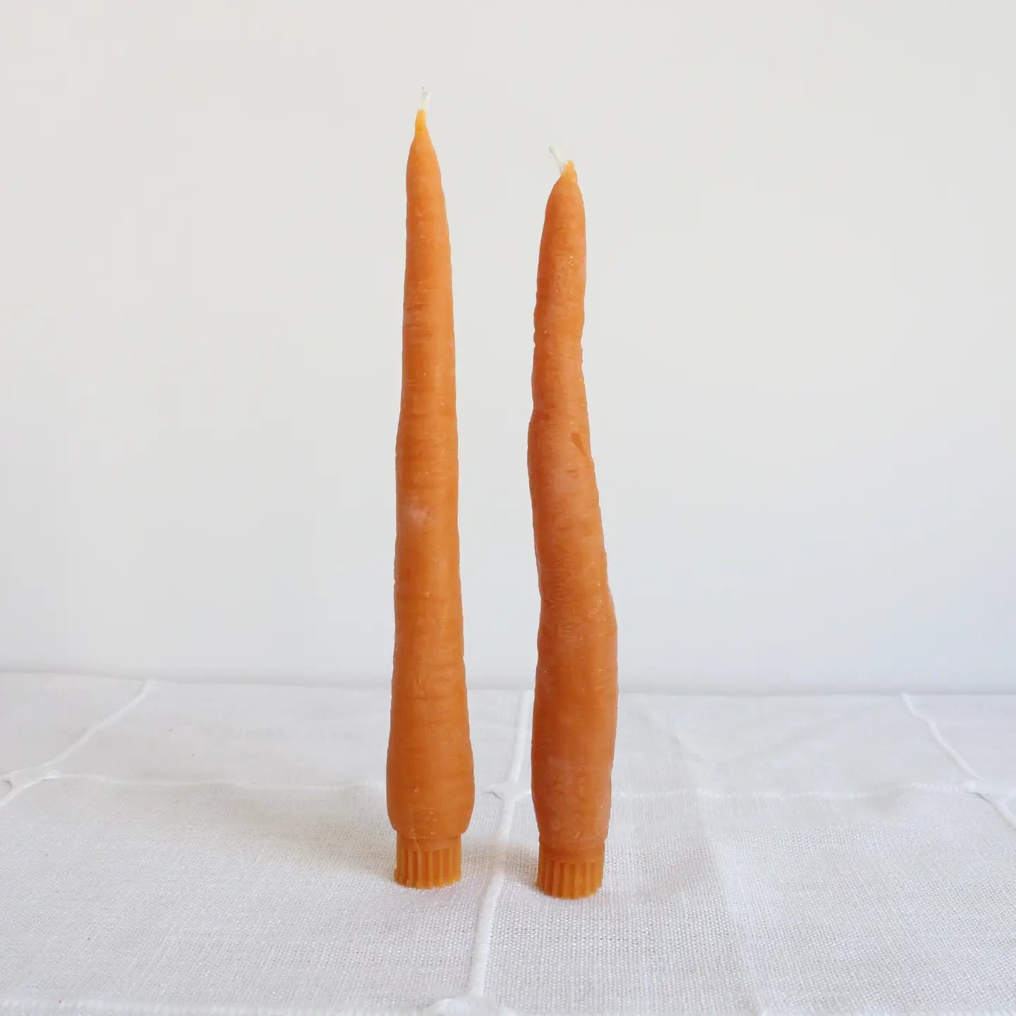 Beeswax Carrot Taper Candle Pair (2)