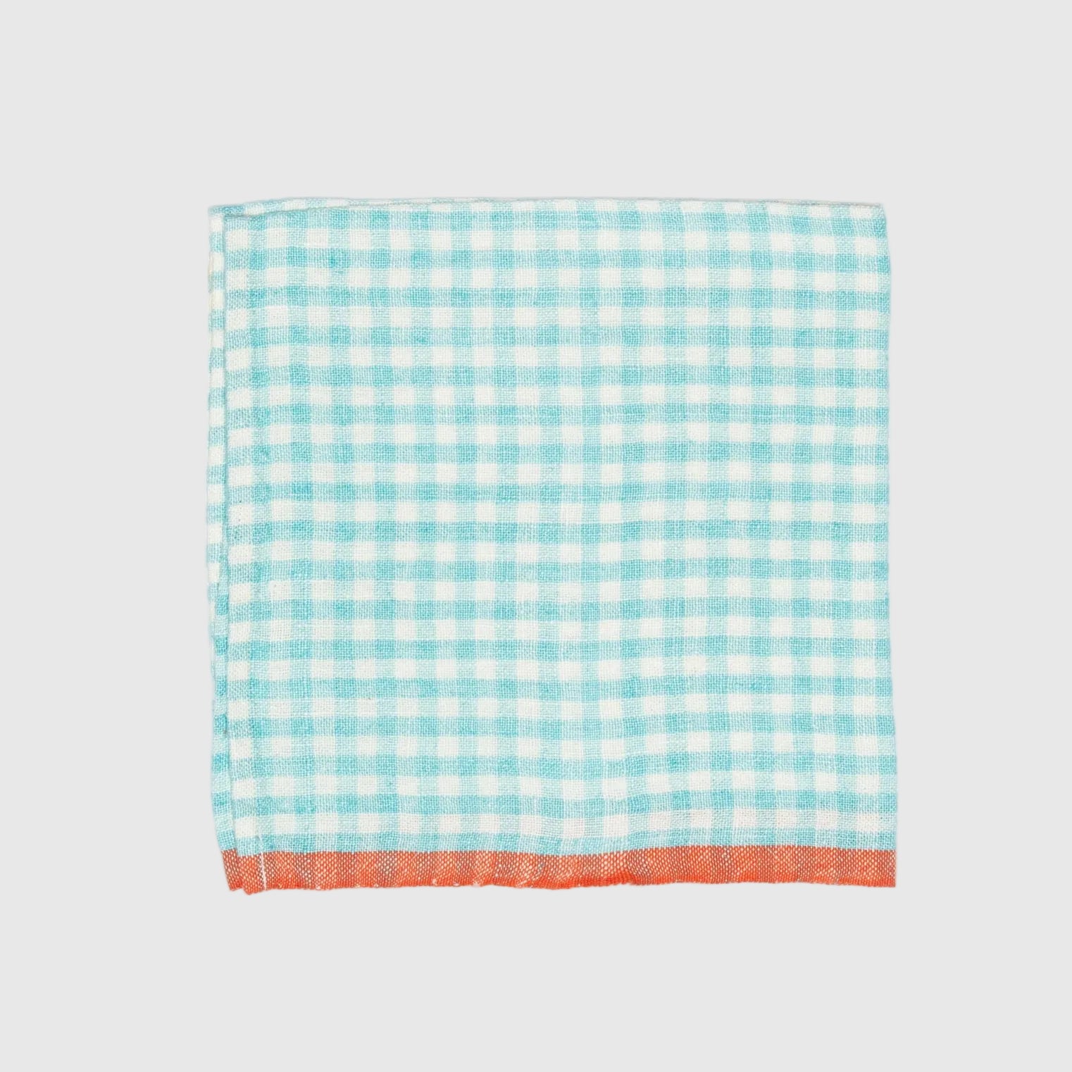 Two-Tone Gingham Napkins Set of 4 – Aqua Orange