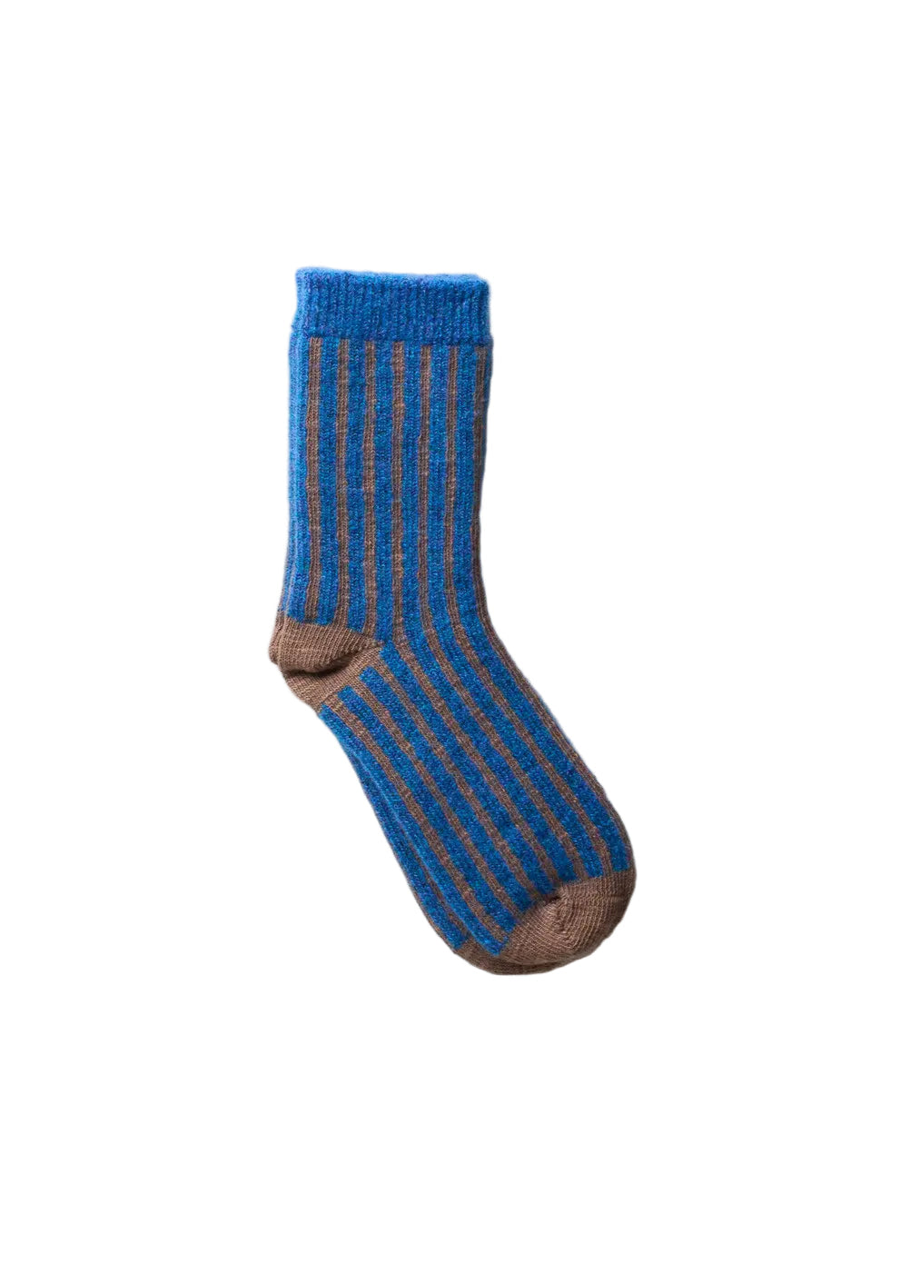 Organic Cotton Mohair Stripes Socks // Brown Blue