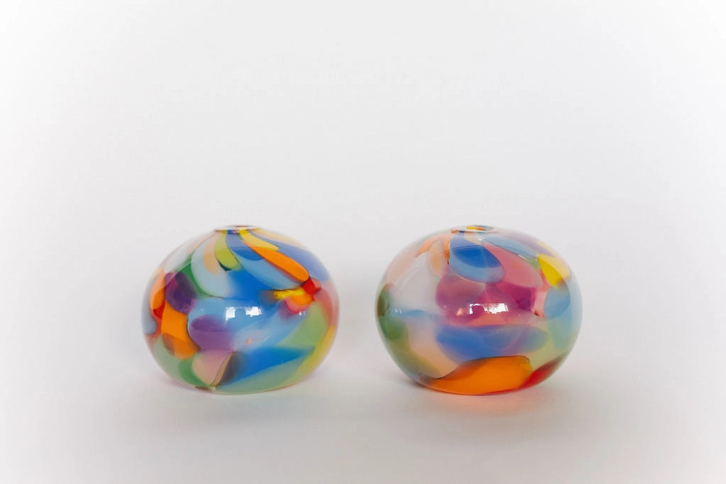 Glass Blown Rainbow Bud Vase