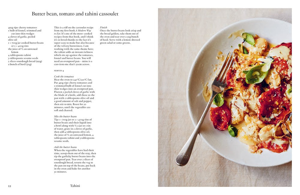 butter bean tomato tahini cassoulet