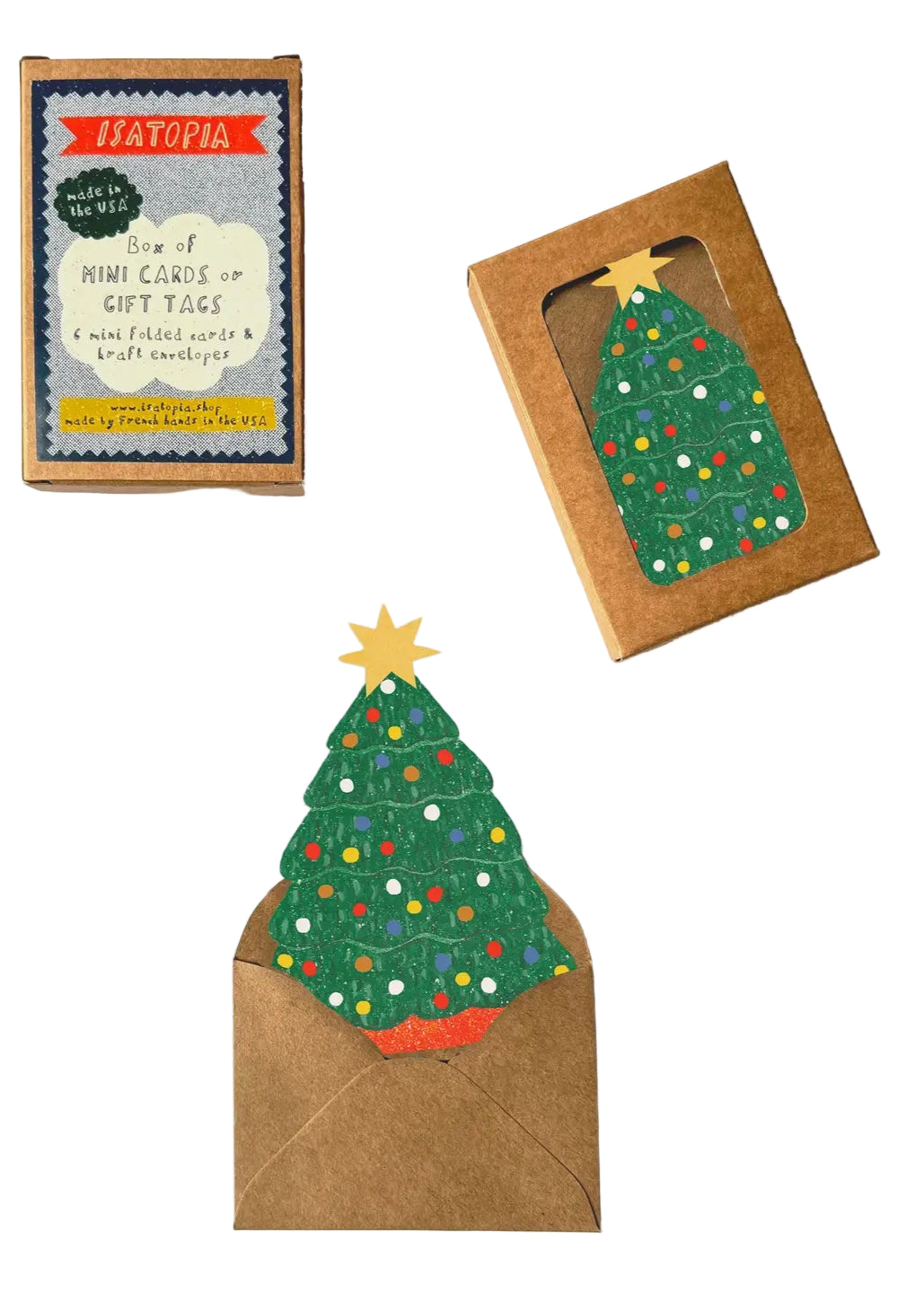 Christmas Tree Mini Cards // Box of 6