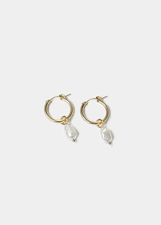 Anna Hoops + Pearl Drop Charms