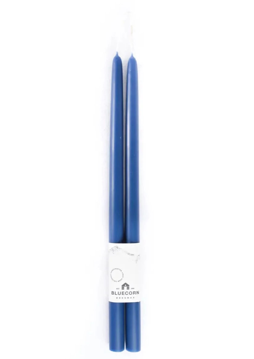 Pair of XL Beeswax Tapers 16" // Blue *Available for In-Store Pick Up Only