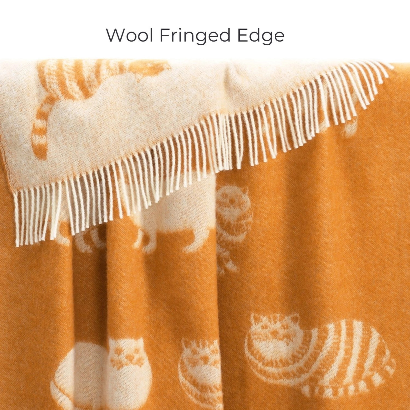 Cozy Kitties // 100% Wool Blanket // Ginger