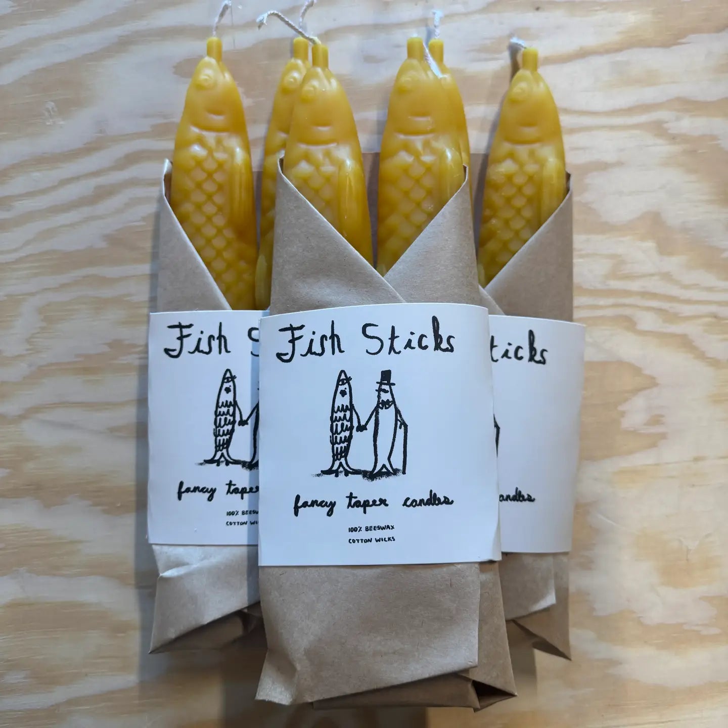 Fish Sticks // Pair of Beeswax Candles