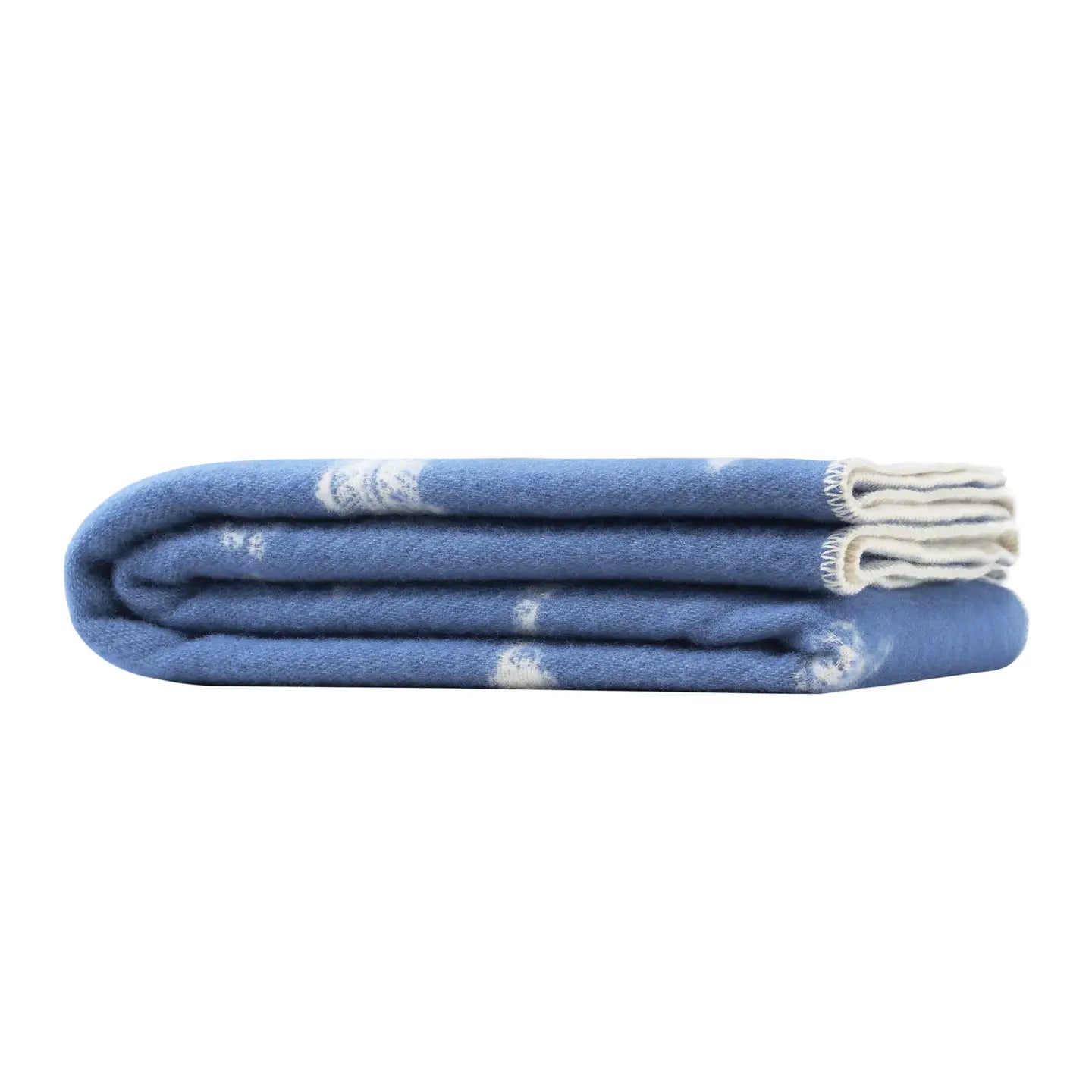 Fish // Wool Cotton Blanket // Blue
