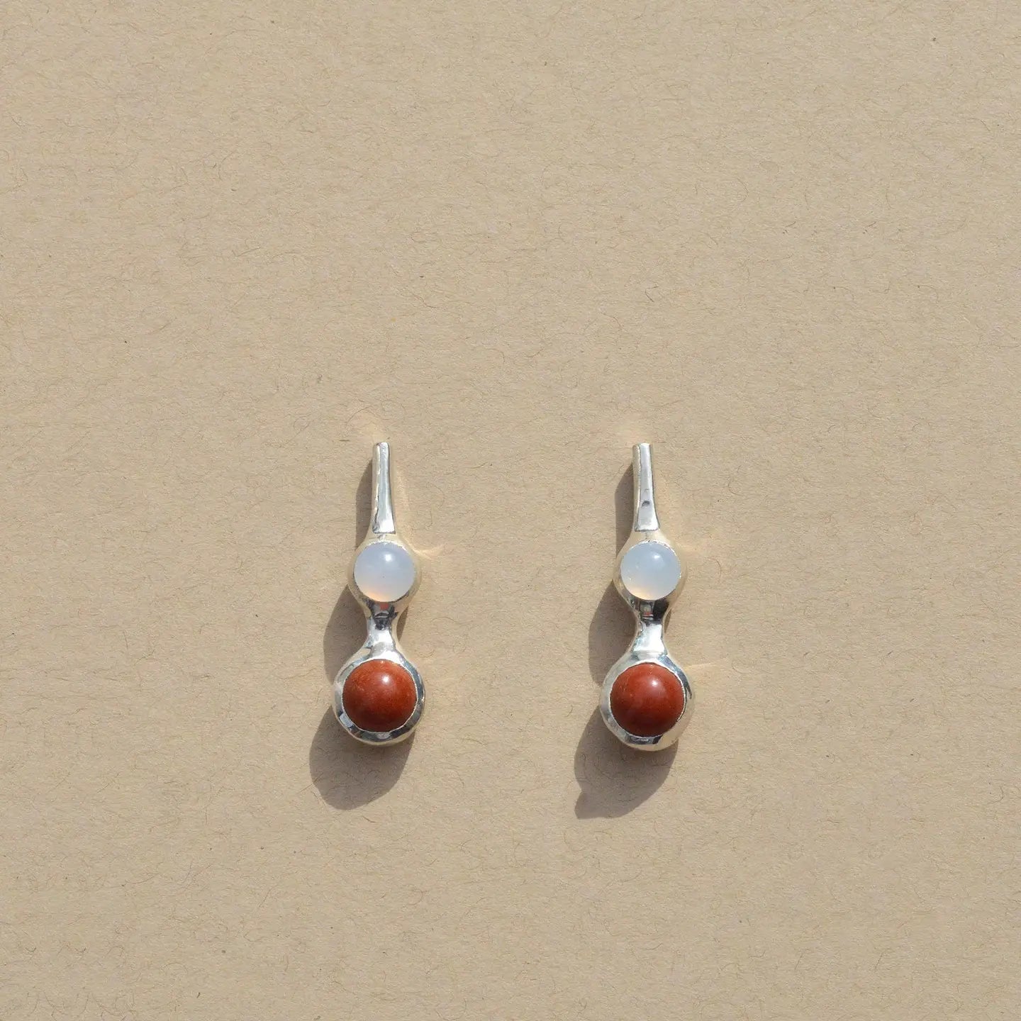 Soror Earrings in Jasper and Chalcedony // Pre-Order