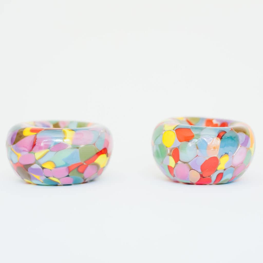 Glass Blown Mini Rainbow Nest Bowl
