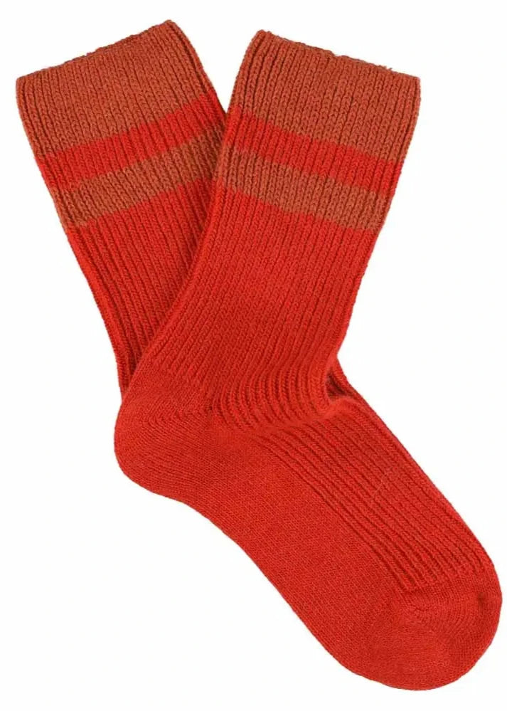 Cashmere Stripes Socks // Orange