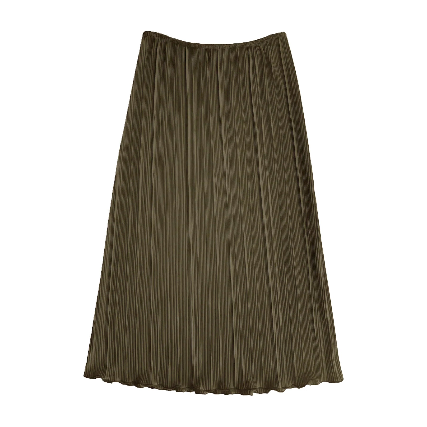 Pleated Midi Skirt // Olive
