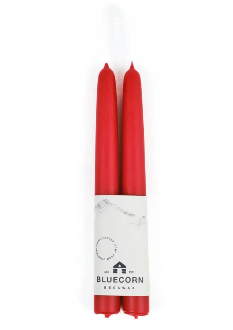 Pair of Beeswax Tapers // Red
