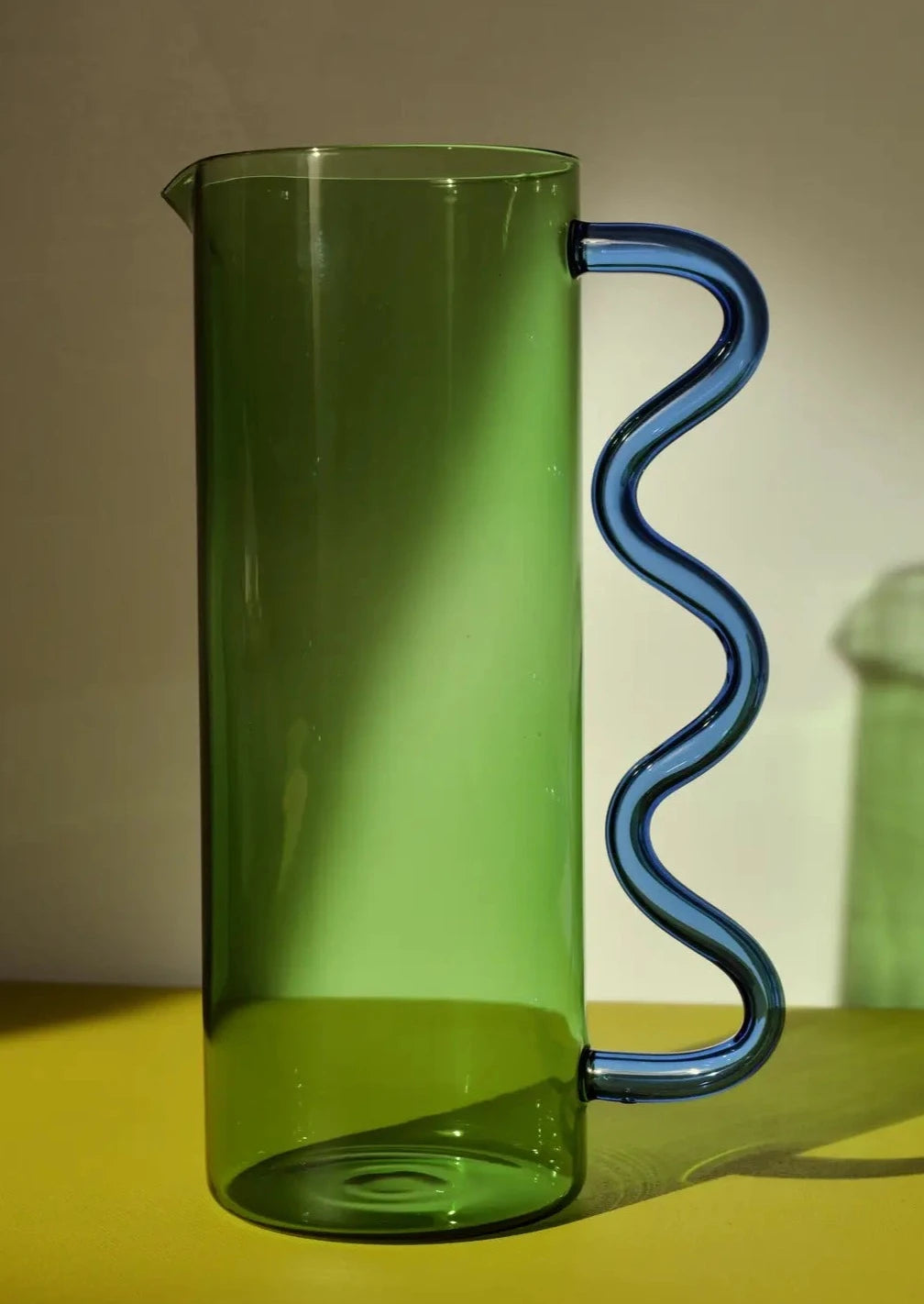 Wave Pitcher // Green with Blue