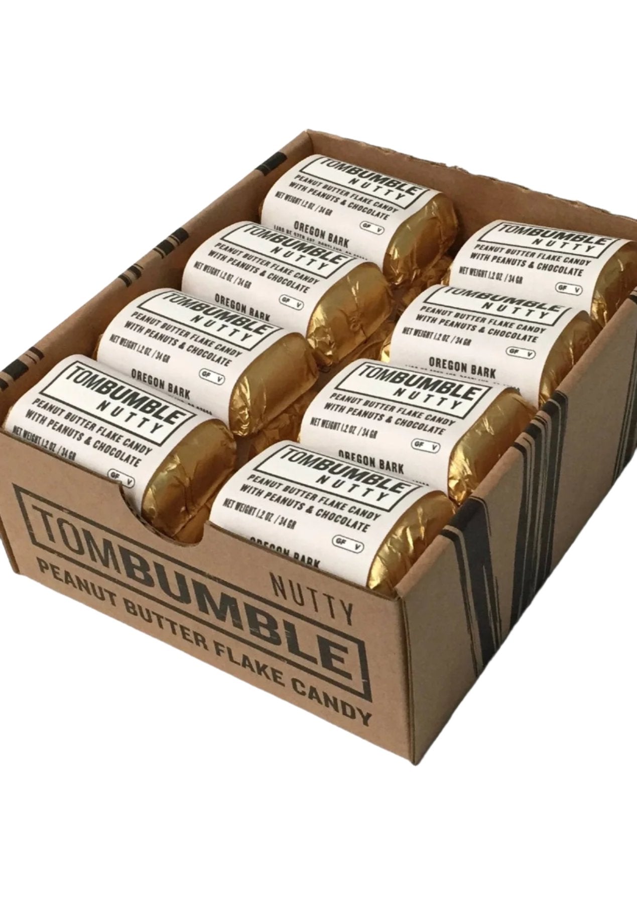 gold and white packaged candy bars