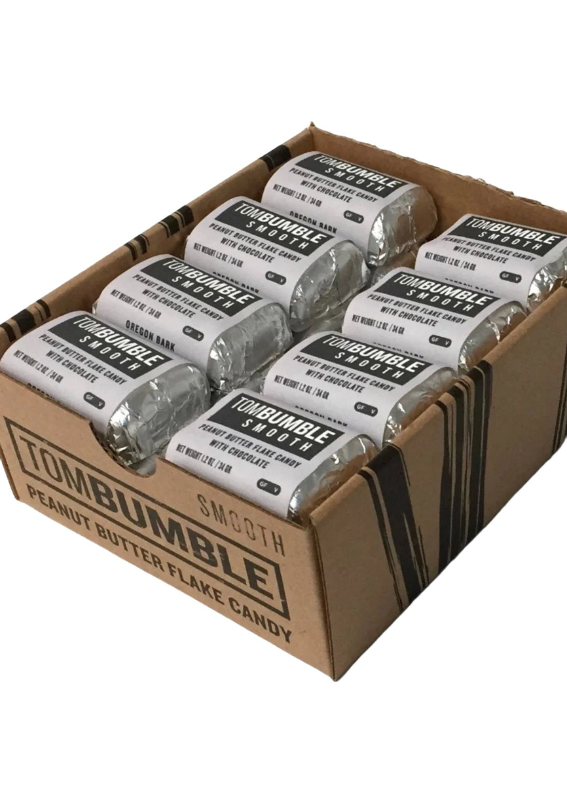 silver and white packaged candy bars