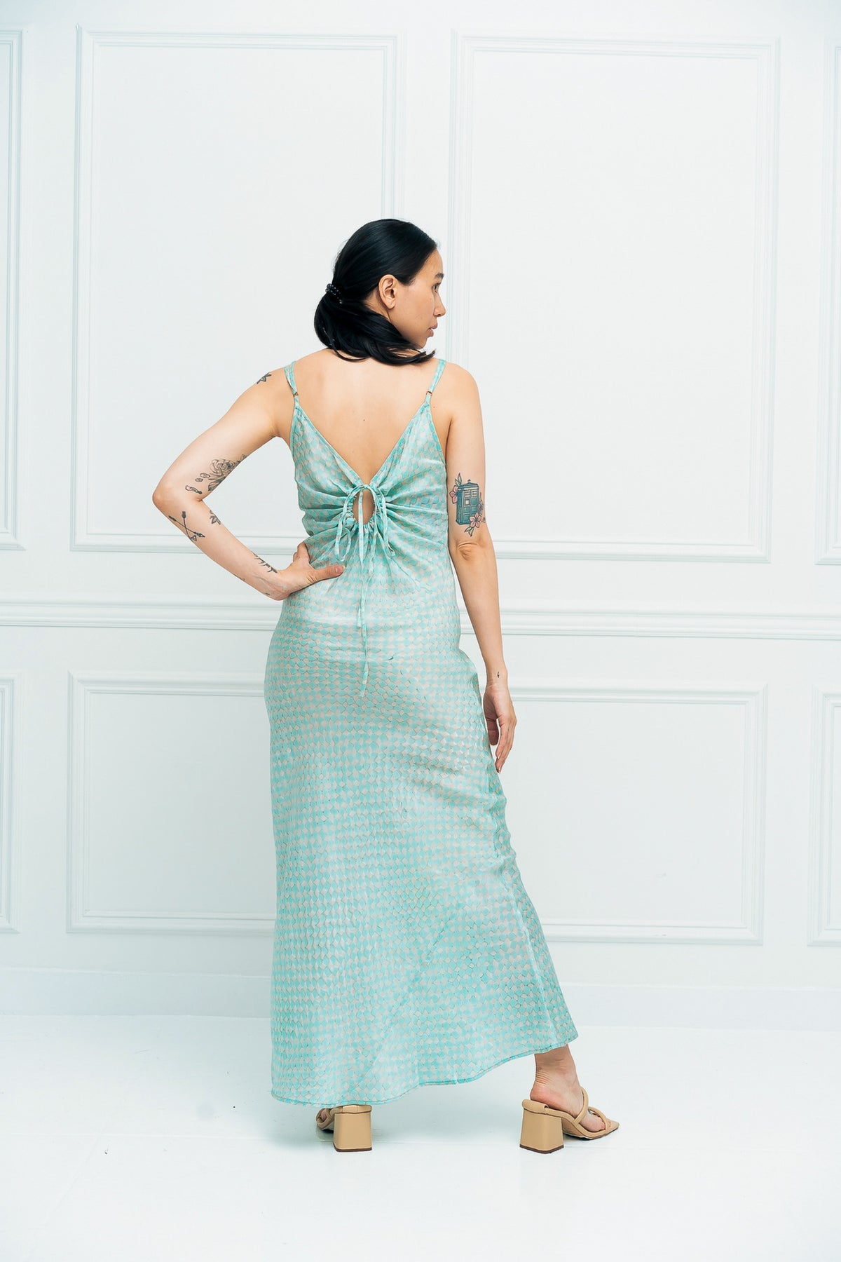 Monica Slip Dress // Dove & Azure Checkerboard