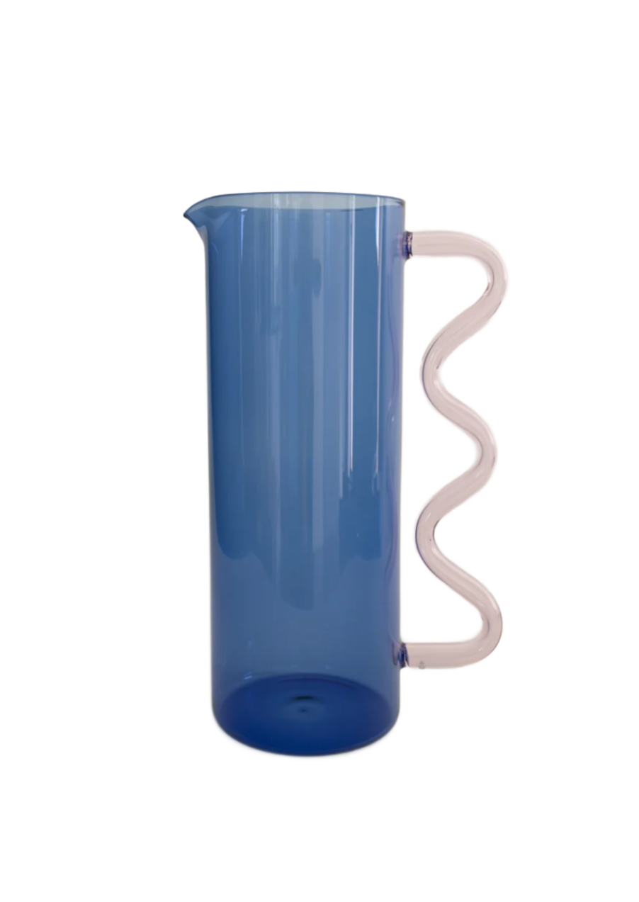 Wave Pitcher // Blue with Pink