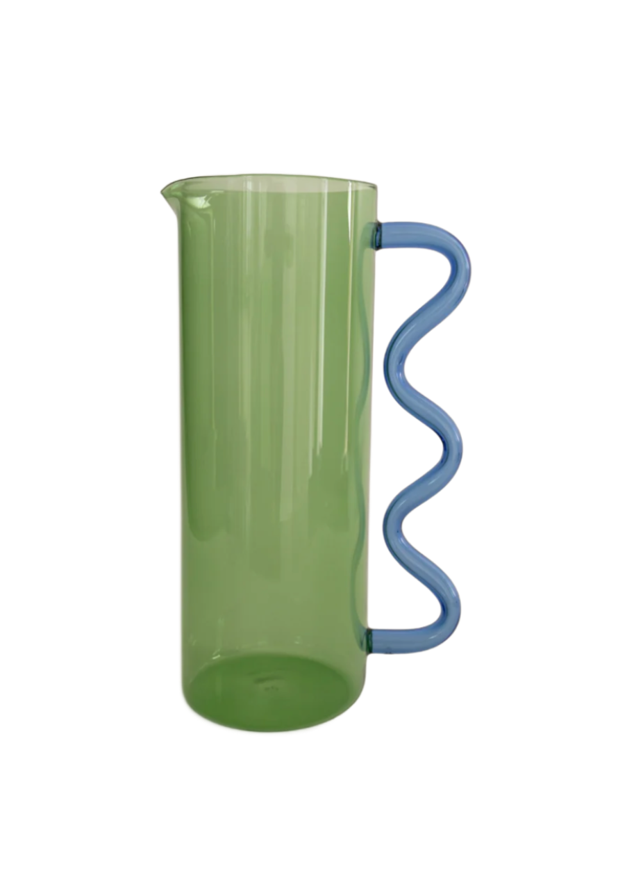 Wave Pitcher // Green with Blue