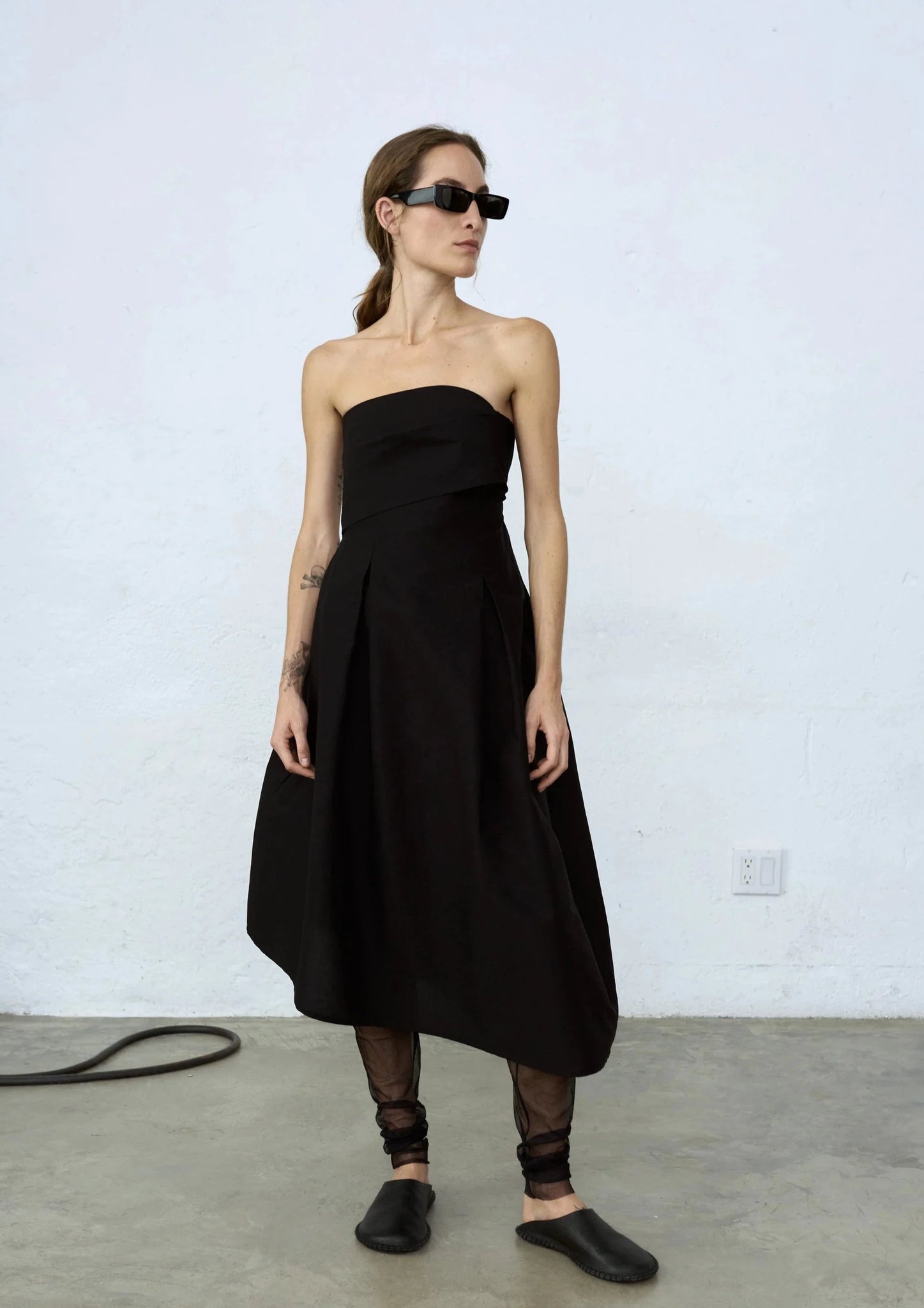 Strapless Midi Dress // Black