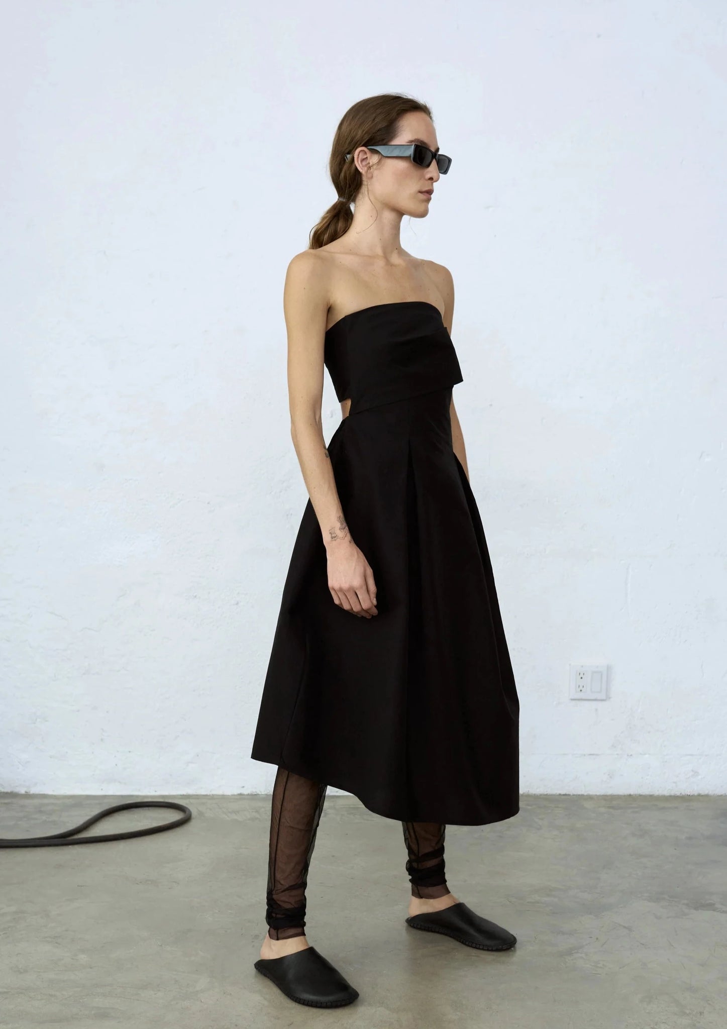 Strapless Midi Dress // Black